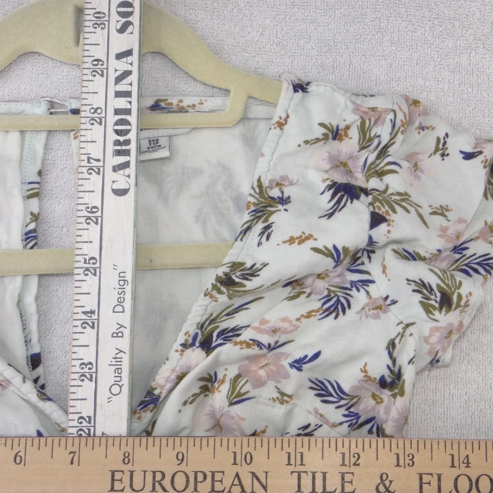 American Eagle Outfitters Floral Cutout Mini Dress White Pink XXS - Picture 4 of 4